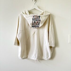 Roxy Women’s Off-White Hoodie with Patterned Hood